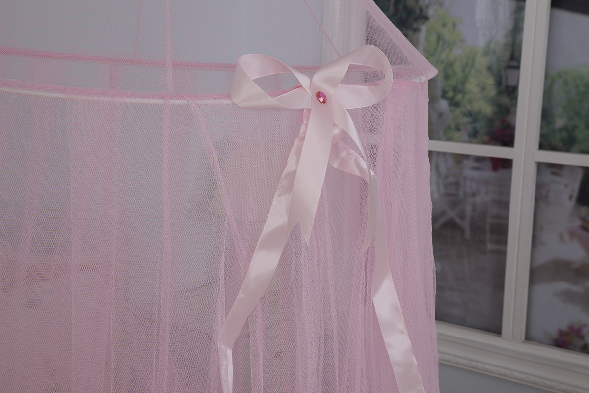 Bow Ribbon Dekoration Rosa Vorhang Baldachin Moskitonetz für Kinder und Mädchen