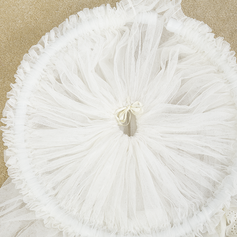 2020 New Design White Lace Seite Bunchy Top Circular Baby Moskitonetz