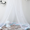 Indoor-Babybett-Baldachin-Sternen-Dekoration, weißes durchsichtiges Netz, Kinder-Bettvorhang, Moskitonetz