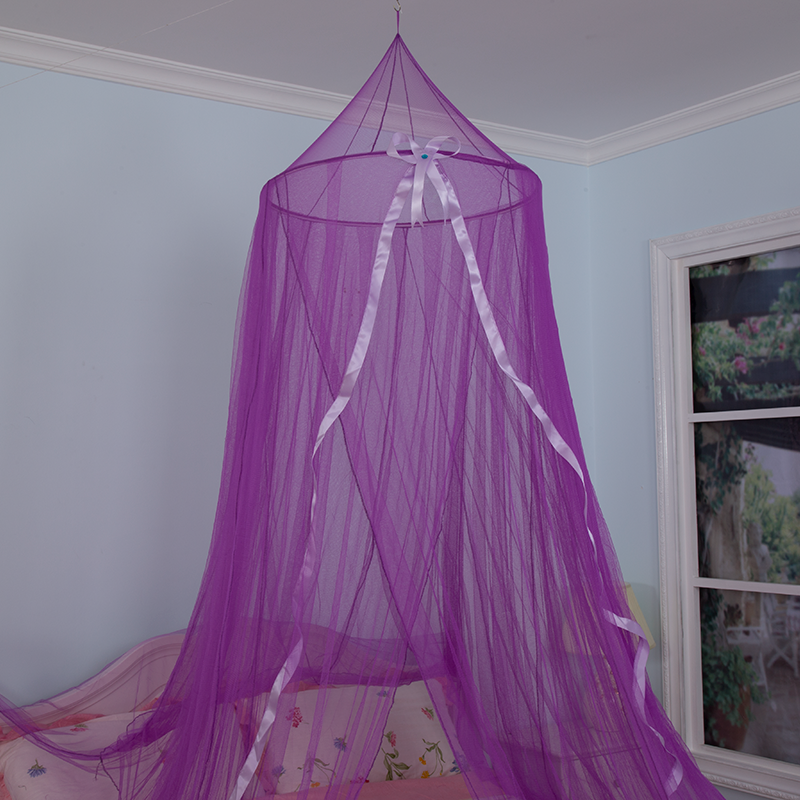 Das beliebteste Moskitonetz mit lila Spire Bow Ribbon Streamer Dekoration Betthimmel Mädchen Raumdekoration Baby Moskitonetz