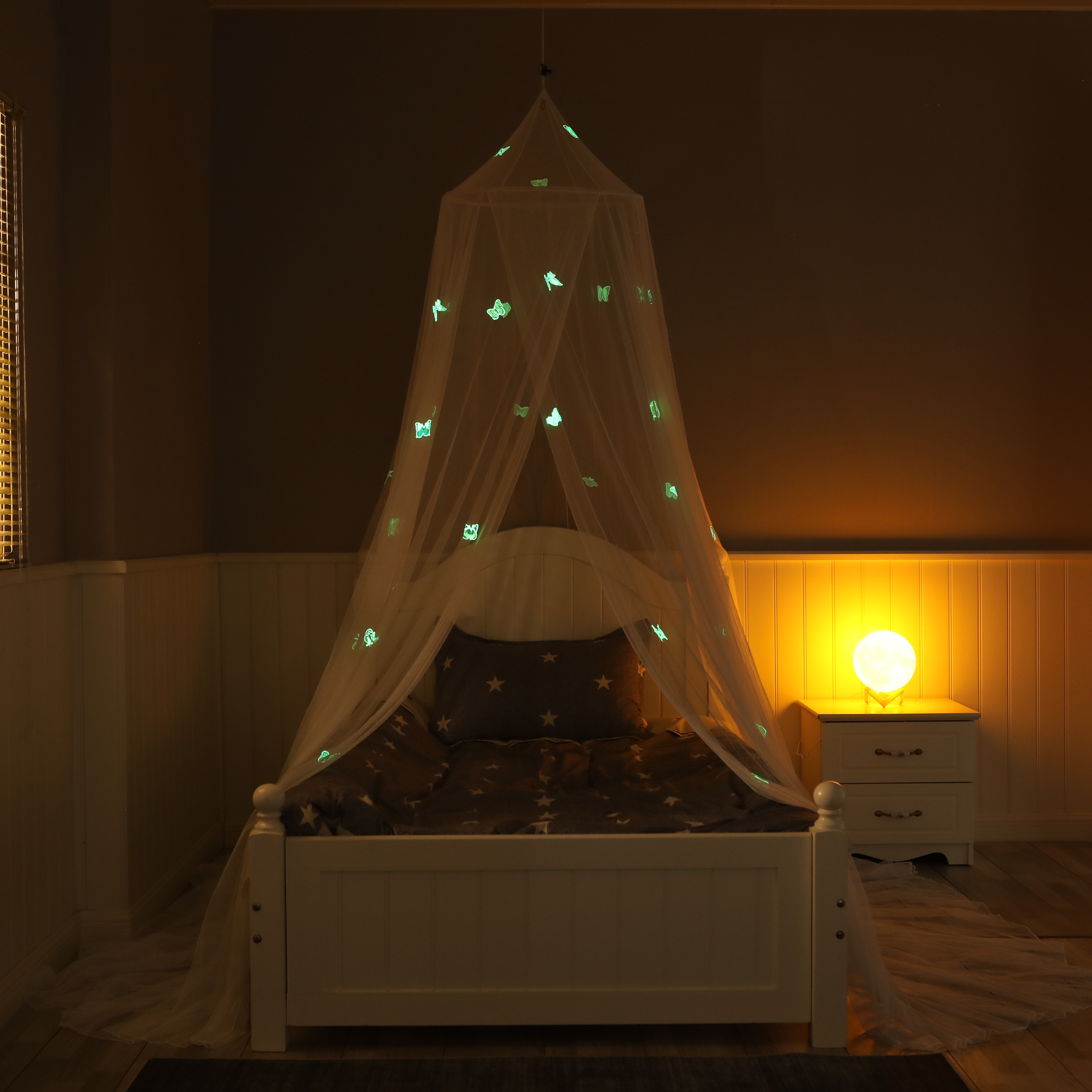 Neues Design Home Decoration Bettbett wächst im dunklen leuchtenden Schmetterling Moskitonetz
