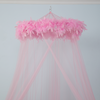 Pink Feather Lace Dekorative Dome Baldachin Sheer Mesh Baldachin Atmungsaktiv und bequem Krippe Babys Moskitonetz Mädchen Favorit