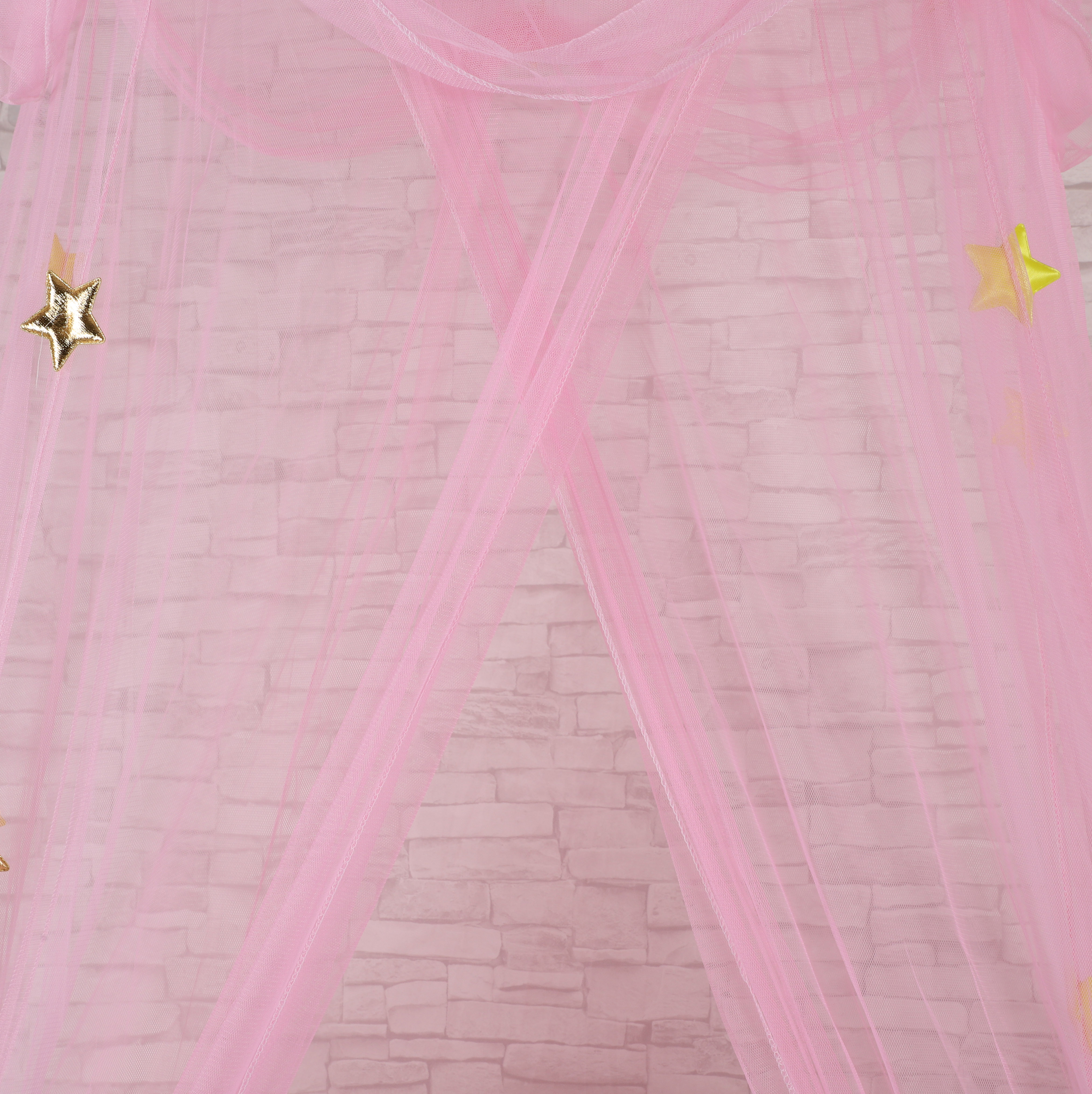 2020 Hot Selling Princess Style Gloden Star Decor Rosa hängendes Moskitonetz