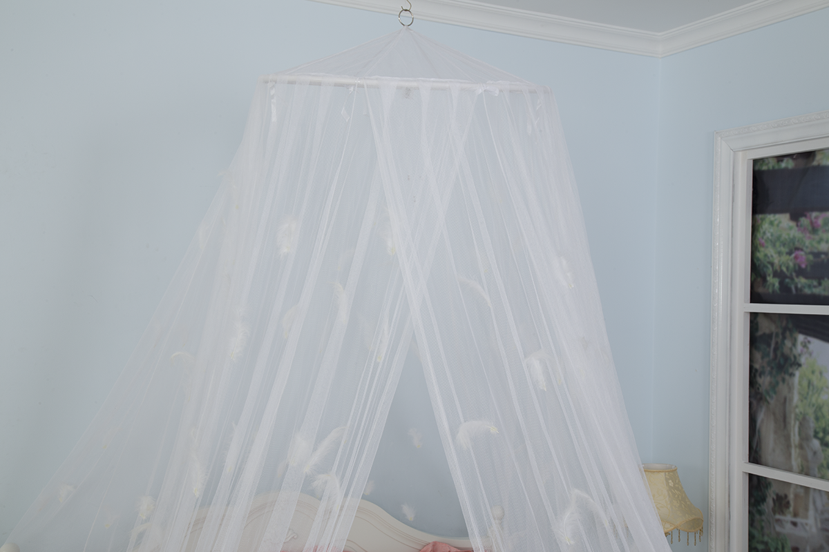 Erwachsene weiße Feder hängendes Moskitonetz / Moskitostange / Bettvorhang