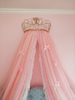 Kronen-Bettvorhang Prinzessin Nordic Retro Double Quaste European Dekorativer Betthintergrund Moskitonetze