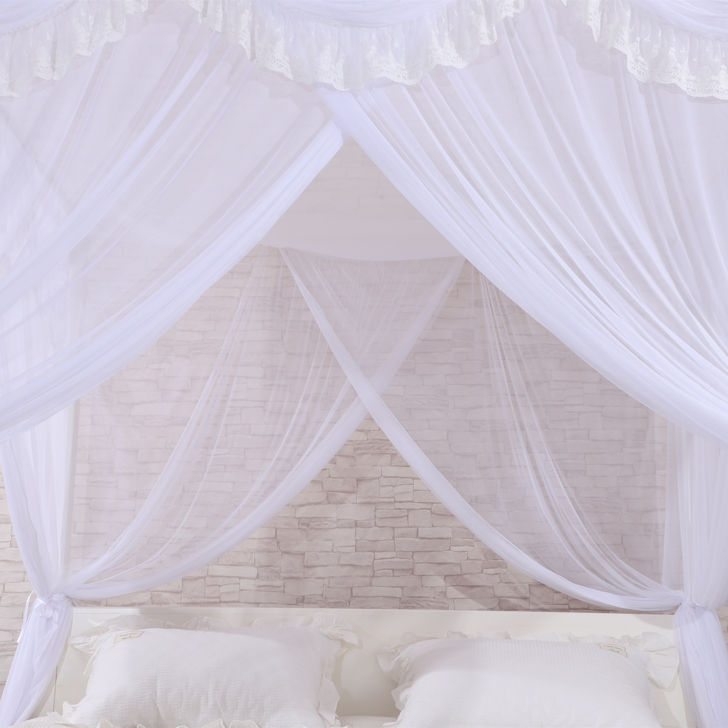 Weiches, elegantes, rechteckiges, hängendes Queen-Size-Moskitonetz für Erwachsene mit großem Schlafzimmer