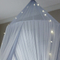 Neues Design Grauweiße LED-Leuchten Glühende Dekoration Moskitonetznetze für Doppelbett