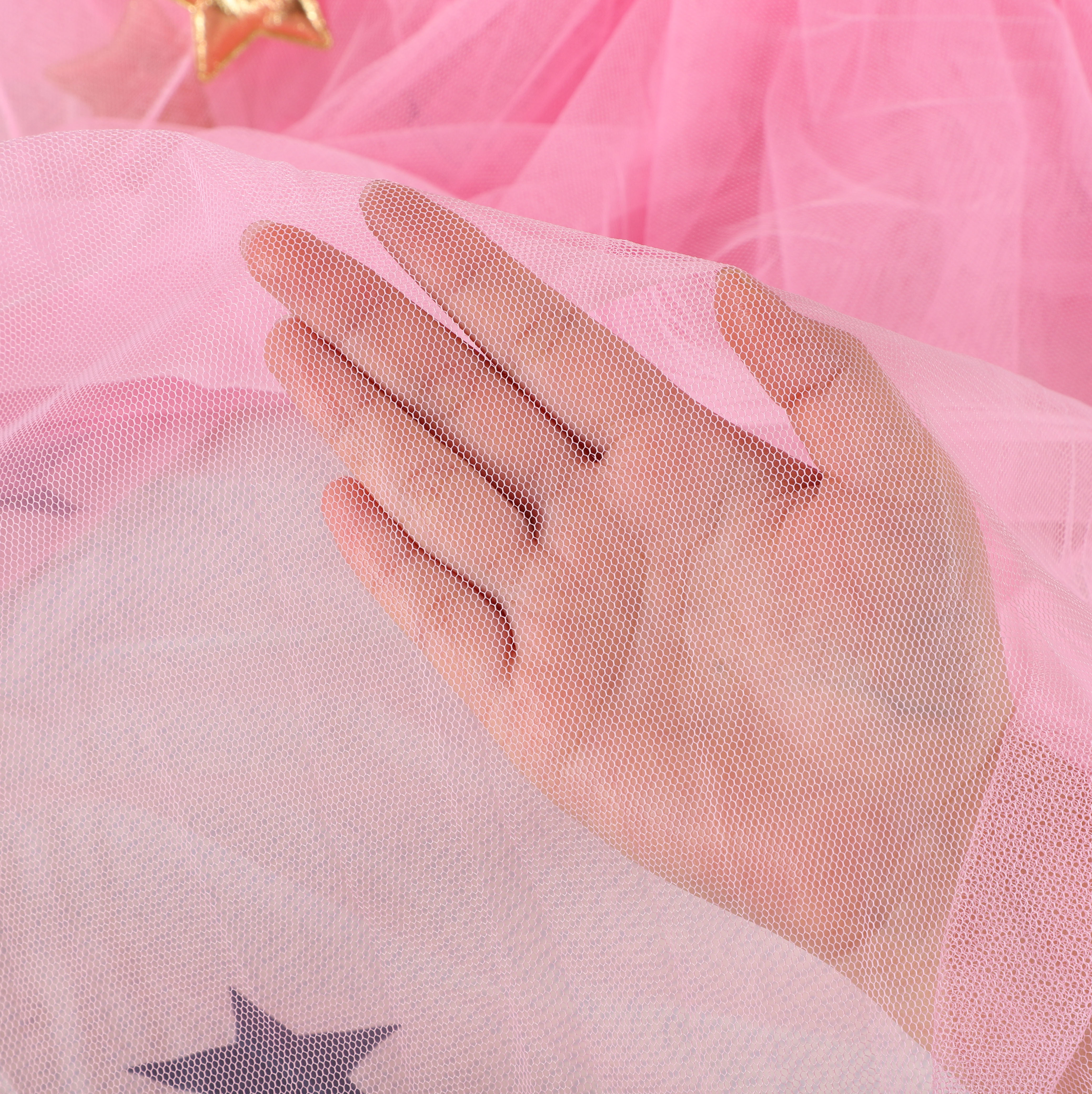 2020 Hot Selling Princess Style Gloden Stern Dekor Pink Hängendes Moskitonetz