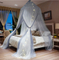 Neues Design Grauweiße LED-Leuchten Glühende Dekoration Moskitonetznetze für Doppelbett